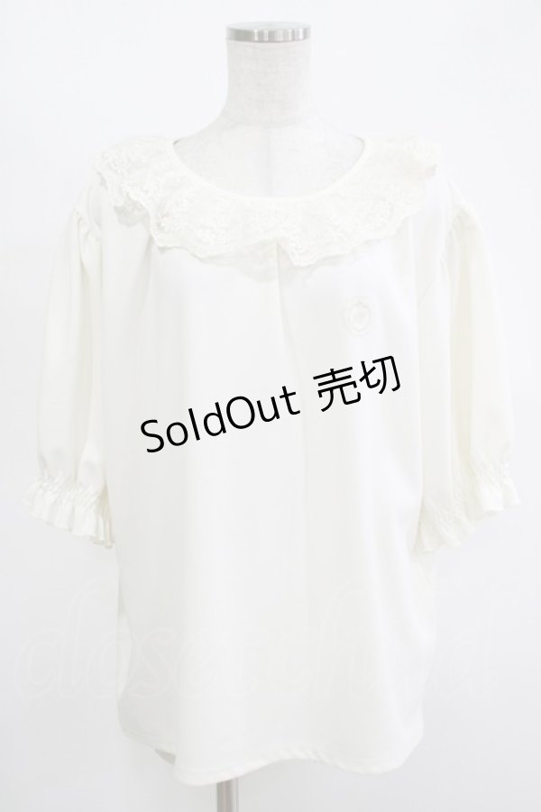 画像1: m petit by misako / レース襟プルオーバー 4L 生成り H-25-11-13-1049-LO-TO-NS-ZH (1)