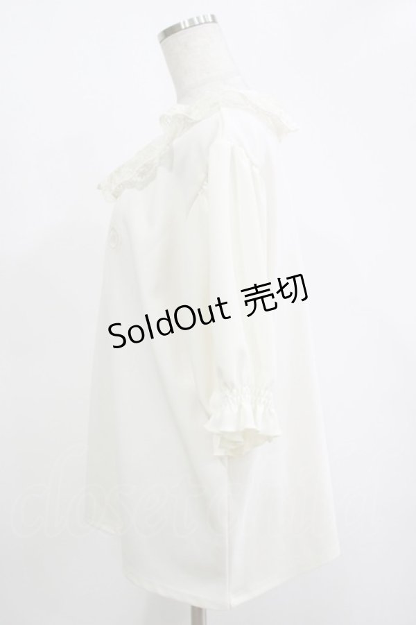 画像2: m petit by misako / レース襟プルオーバー 4L 生成り H-25-11-13-1049-LO-TO-NS-ZH (2)