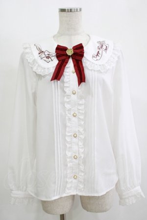 画像: Amavel / Air Mail レースフリルブラウス Free オフ H-25-11-13-1050-CA-BL-NS-ZH