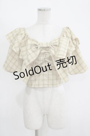 画像: one after another NICE CLAUP / リボンチェックシャツ  イエロー H-25-11-13-1051-PU-BL-NS-ZH