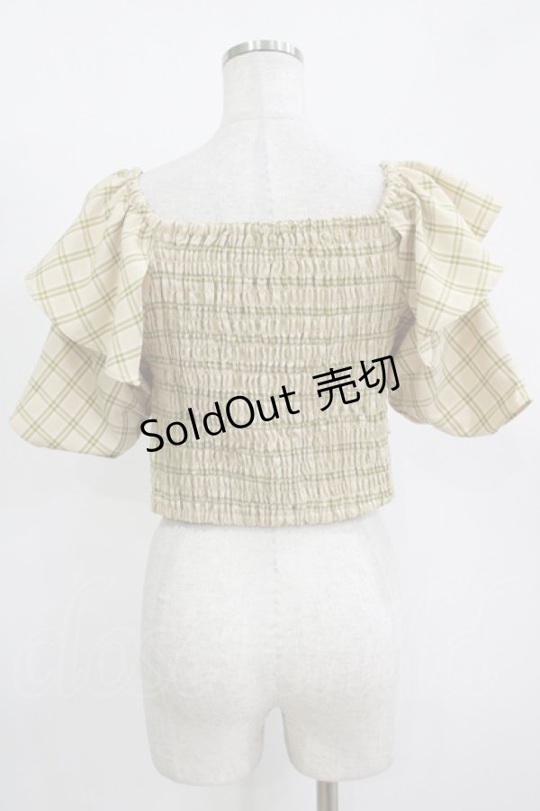 画像3: one after another NICE CLAUP / リボンチェックシャツ  イエロー H-25-11-13-1051-PU-BL-NS-ZH (3)