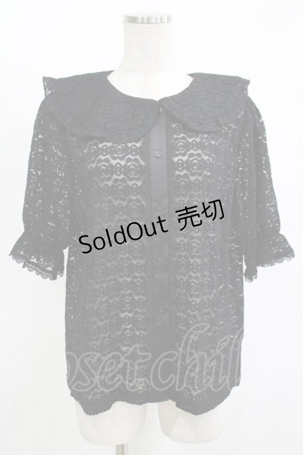 画像1: m petit by misako / TT* AOKレースブラウス LL ブラック H-25-11-13-1052-LO-BL-NS-ZH (1)