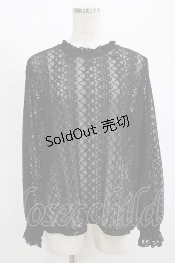 画像1: m petit by misako / レースインナートップス LL ブラック H-25-11-13-1055-LO-TO-NS-ZH (1)