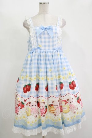 画像: To Alice / いちご×ハニーベアジャンパースカート L サックス H-25-11-13-1005-LO-OP-NS-ZH