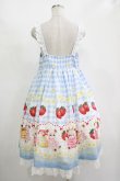 画像3: To Alice / いちご×ハニーベアジャンパースカート L サックス H-25-11-13-1005-LO-OP-NS-ZH (3)