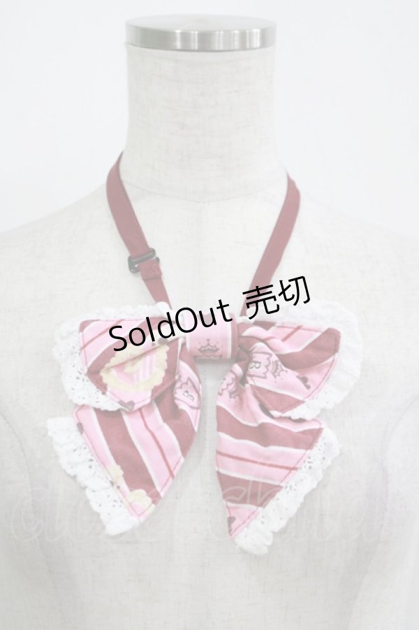 画像1: BABY,THE STARS SHINE BRIGHT / くまくみゃのRoyal Kingdom柄リボンタイ  ピンク H-25-11-13-1071-BA-ZA-NS-ZH (1)