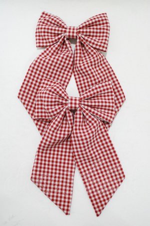 画像: m petit by misako / AMチェック2Pクリップ  レッド H-25-11-13-1073-LO-AC-NS-ZH