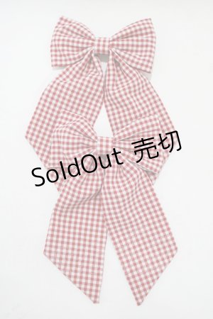 画像: m petit by misako / AMチェック2Pクリップ  レッド H-25-11-13-1073-LO-AC-NS-ZH