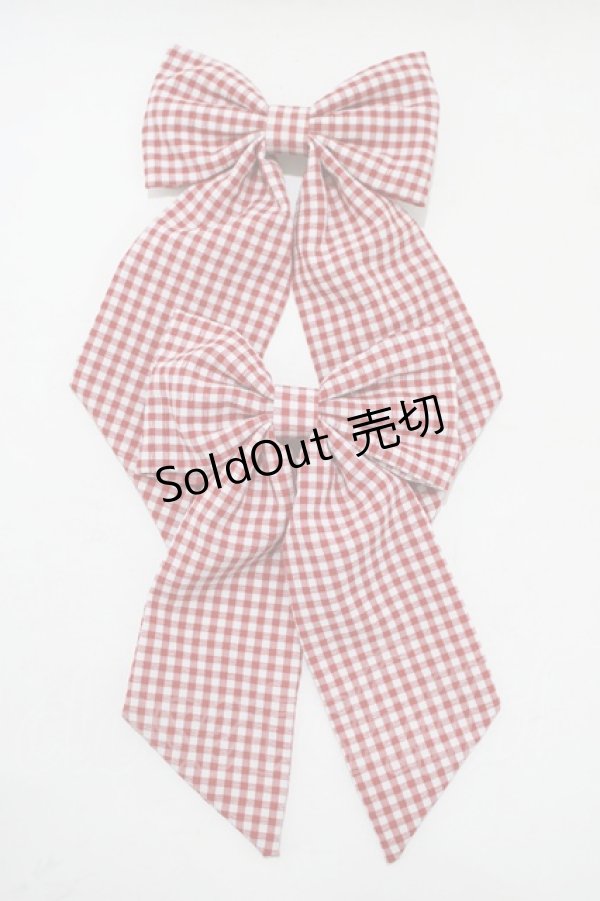 画像1: m petit by misako / AMチェック2Pクリップ  レッド H-25-11-13-1073-LO-AC-NS-ZH (1)