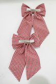 画像2: m petit by misako / AMチェック2Pクリップ  レッド H-25-11-13-1073-LO-AC-NS-ZH (2)