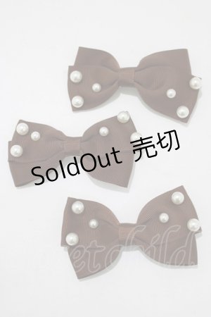 画像: m petit by misako / AM3Pリボンクリップ  ブラウン H-25-11-13-1076-LO-AC-NS-ZH