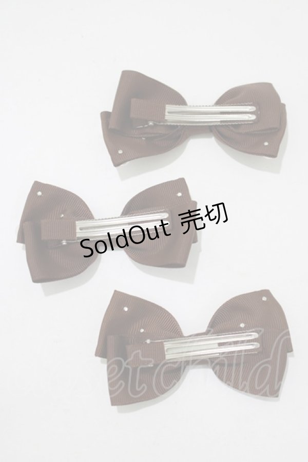 画像2: m petit by misako / AM3Pリボンクリップ  ブラウン H-25-11-13-1076-LO-AC-NS-ZH (2)