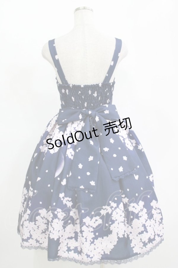 画像3: axes femme kawaii / 桜柄ジャンパースカート M ネイビー H-25-11-13-1001-AX-OP-NS-ZH (3)