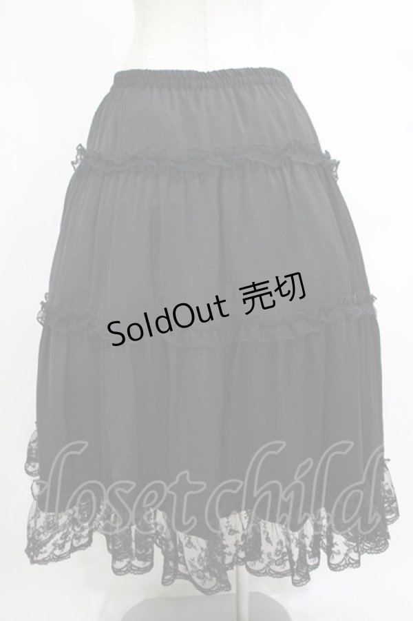 画像3: m petit by misako / サテンキリカエペチスカート 4L ブラック H-25-11-13-1010-LO-SK-NS-ZH (3)