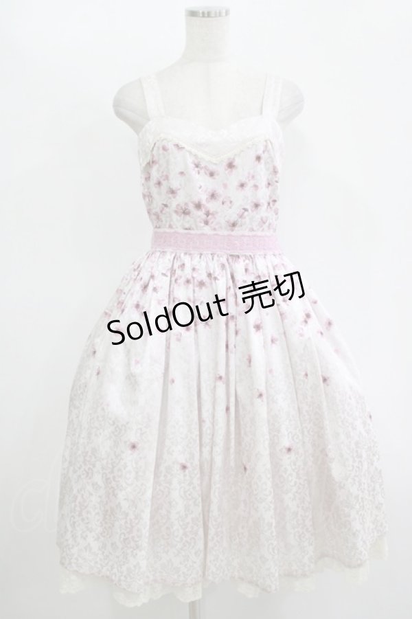 画像1: axes femme Kawaii / 桜柄ジャンパースカート M ピンク H-25-11-13-1002-AX-OP-NS-ZH (1)