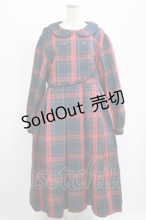 画像: FLC / MINA*タータンチェックワンピース 4L グリーン H-25-11-13-1013-LO-OP-NS-ZH