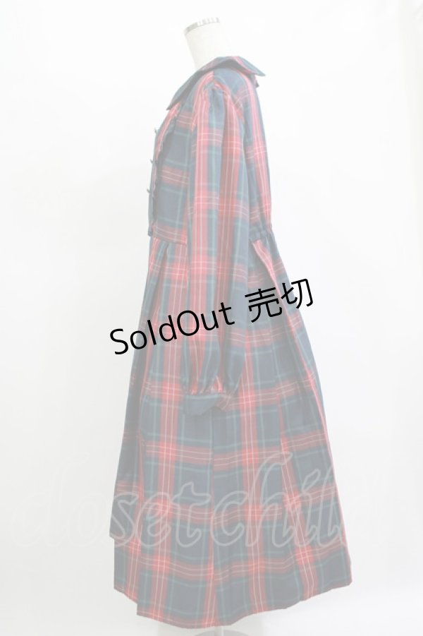 画像2: FLC / MINA*タータンチェックワンピース 4L グリーン H-25-11-13-1013-LO-OP-NS-ZH (2)