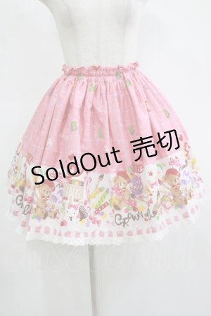 画像: metamorphose / おえかきくまちゃんミニスカート Free ピンク H-25-11-13-1018-ME-SK-NS-ZH