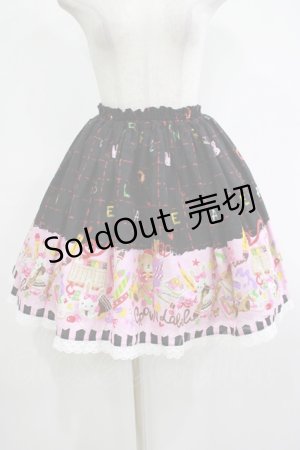 画像: metamorphose / おえかきくまちゃんミニスカート Free ブラック H-25-11-13-1019-ME-SK-NS-ZH