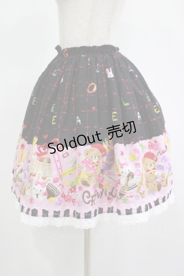 画像2: metamorphose / おえかきくまちゃんミニスカート Free ブラック H-25-11-13-1019-ME-SK-NS-ZH (2)