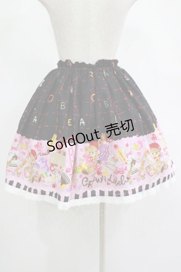 画像3: metamorphose / おえかきくまちゃんミニスカート Free ブラック H-25-11-13-1019-ME-SK-NS-ZH (3)