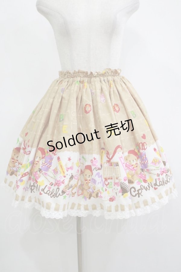 画像1: metamorphose / おえかきくまちゃんミニスカート Free ベージュ H-25-11-13-1020-ME-SK-NS-ZH (1)