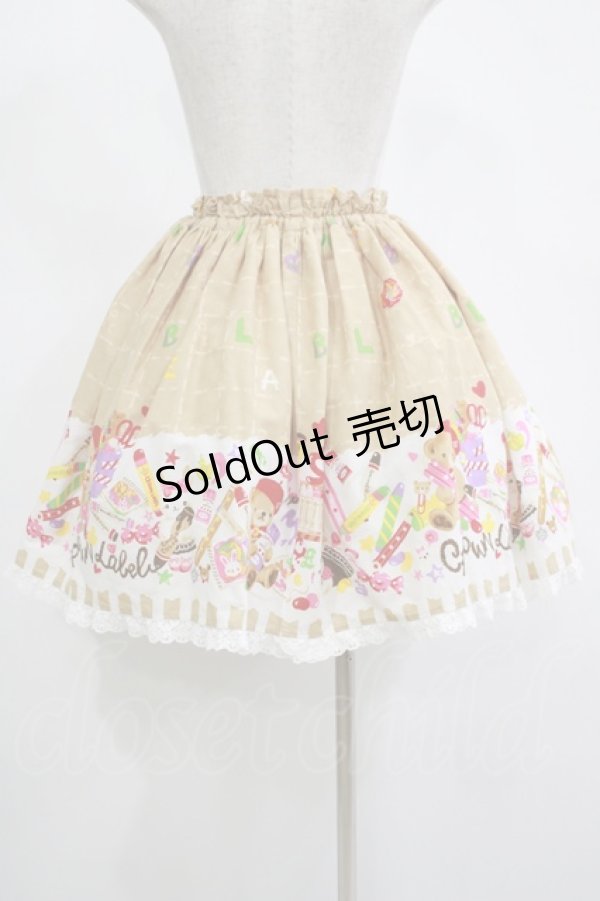 画像3: metamorphose / おえかきくまちゃんミニスカート Free ベージュ H-25-11-13-1020-ME-SK-NS-ZH (3)