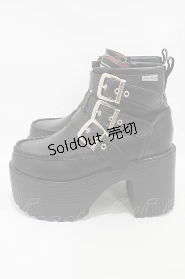 画像2: YOSUKE / 厚底ブーツ LL ブラック H-25-11-13-001-PU-SH-KB-ZH (2)