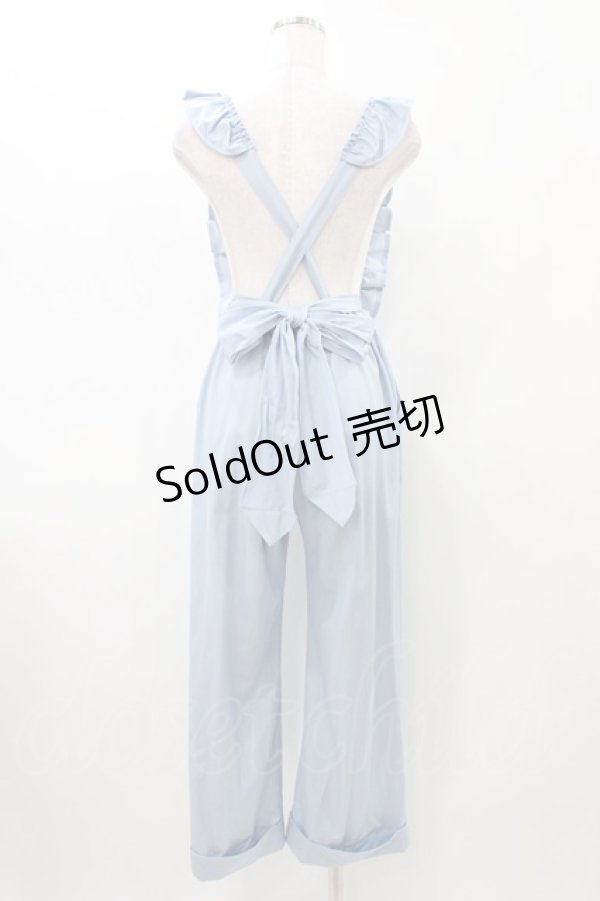 画像2: 【SALE】Shirley Temple / リボンフリルサロペットパンツ  サックス H-25-11-13-011-ET-PA-KB-ZT467 (2)