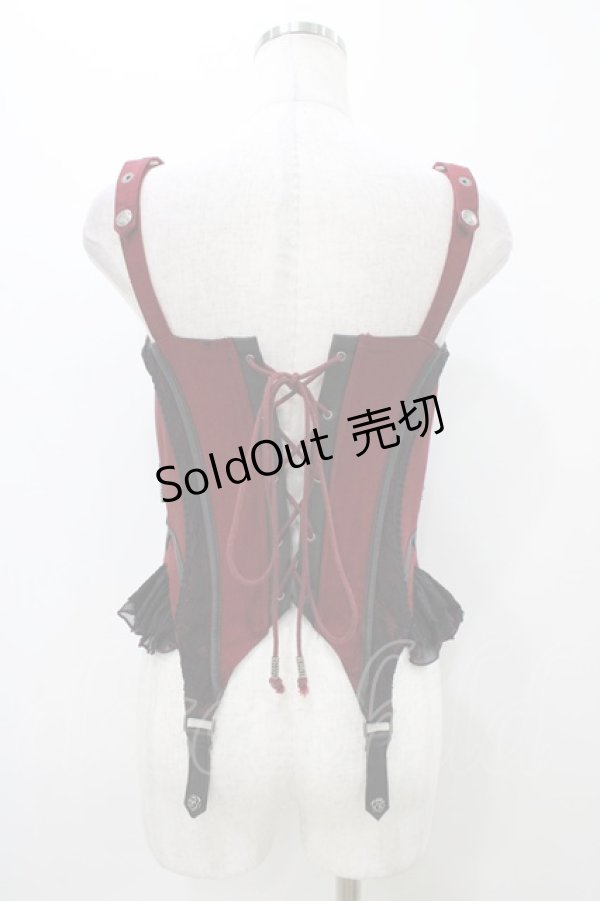 画像2: Ozz oneste / 薔薇刺繍コルセットビスチェ  赤 H-25-11-13-013-OO-TO-KB-ZH (2)