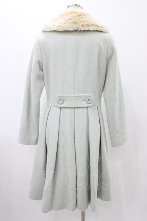 画像2: Leur Getter / フラワーレースファー衿付コート M ミント H-25-11-13-014-LU-CO-KB-ZH (2)