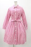 画像1: MILK / ギンガムロングワンピース  ピンク H-25-11-13-018-ML-OP-KB-ZH (1)
