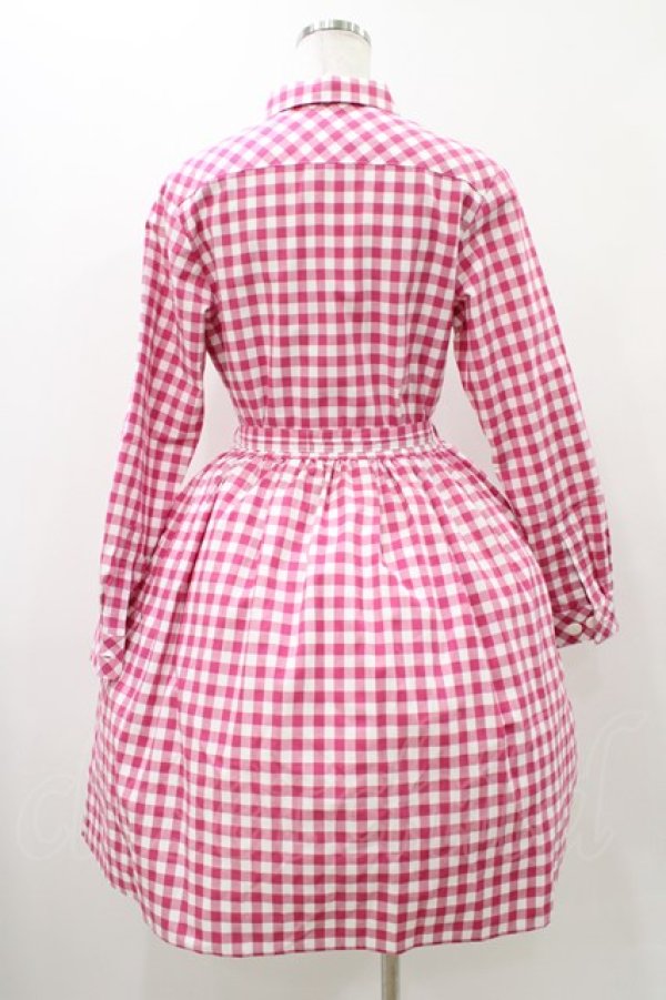 画像2: MILK / ギンガムロングワンピース  ピンク H-25-11-13-018-ML-OP-KB-ZH (2)