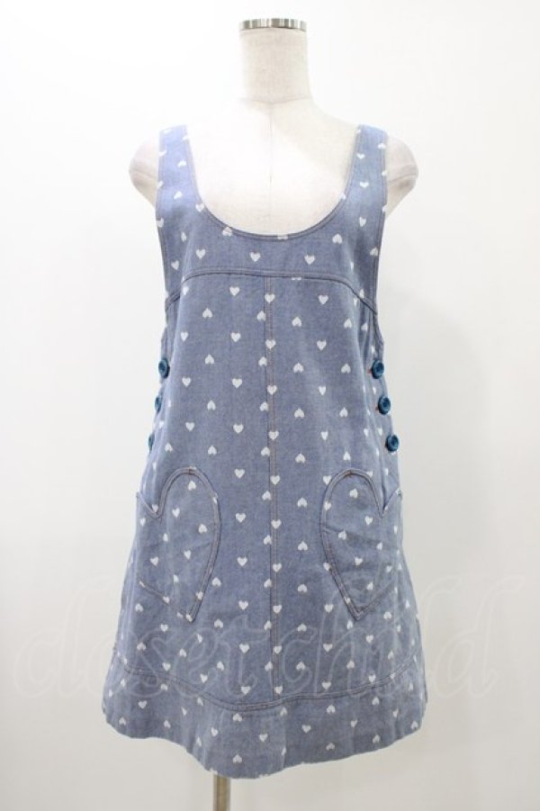 画像1: MILK / ハートデニムジャンスカ  ブルー H-25-11-13-028-ML-OP-KB-ZT465 (1)