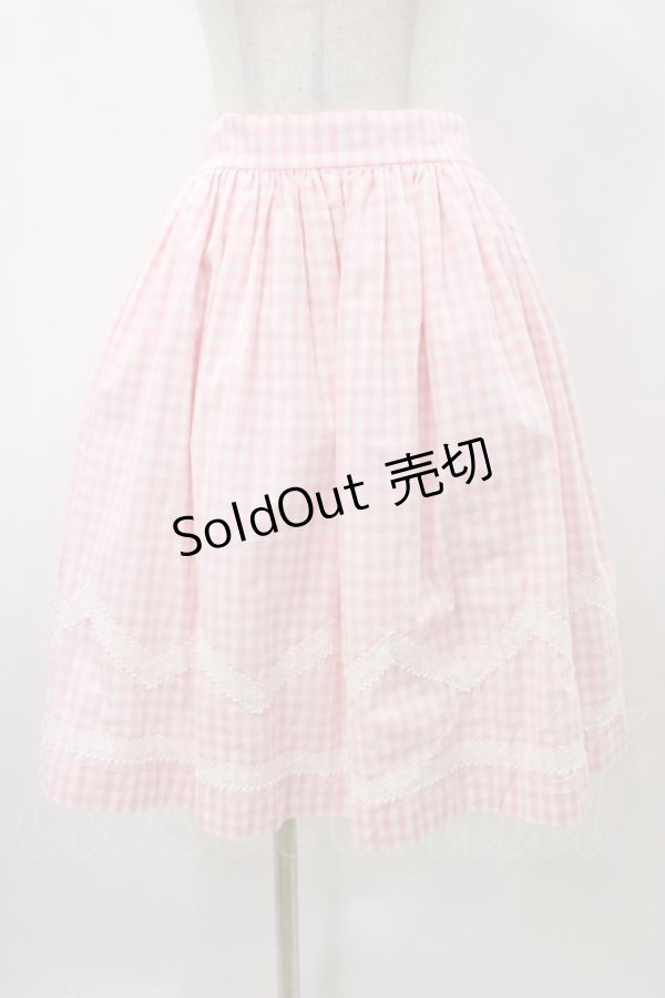画像1: Shirley Temple / ギンガムミドルスカート  ピンク H-25-11-13-030-ET-SK-KB-ZH (1)