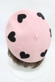 画像2: MILK / Marieハートベレー  ピンク×ブラック H-25-11-13-003-ML-AC-KB-ZH (2)