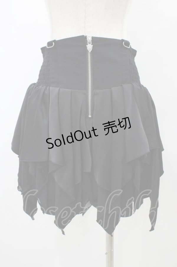 画像2: Ozz oneste / 刺繍イレギュラーハイウエストスカート  ブラック H-25-11-13-034-OO-SK-KB-ZH (2)