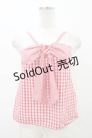 画像: MILK / ギンガムリボンキャミ  レッド H-25-11-13-037-ML-TO-KB-ZH