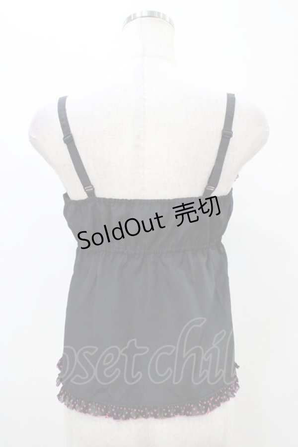 画像2: MILK / リボンドットキャミ  黒×ピンク H-25-11-13-038-ML-TO-KB-ZH (2)