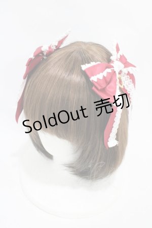 画像: BABY,THE STARS SHINE BRIGHT / Sweet Heartくみゃちゃんリボンクリップ  エンジ H-25-11-14-005-BA-AC-NS-ZH