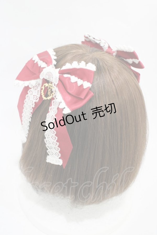 画像2: BABY,THE STARS SHINE BRIGHT / Sweet Heartくみゃちゃんリボンクリップ  エンジ H-25-11-14-005-BA-AC-NS-ZH (2)