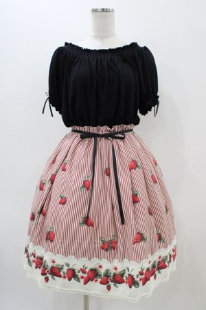 画像: Ank Rouge / いちごストライプカットワンピース M ブラック H-25-11-14-041-CA-OP-NS-ZH