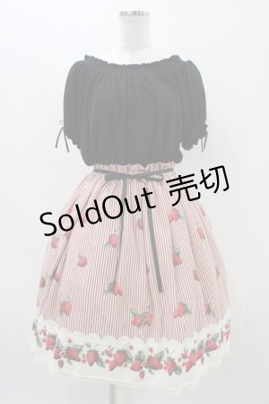 画像: Ank Rouge / いちごストライプカットワンピース M ブラック H-25-11-14-041-CA-OP-NS-ZH