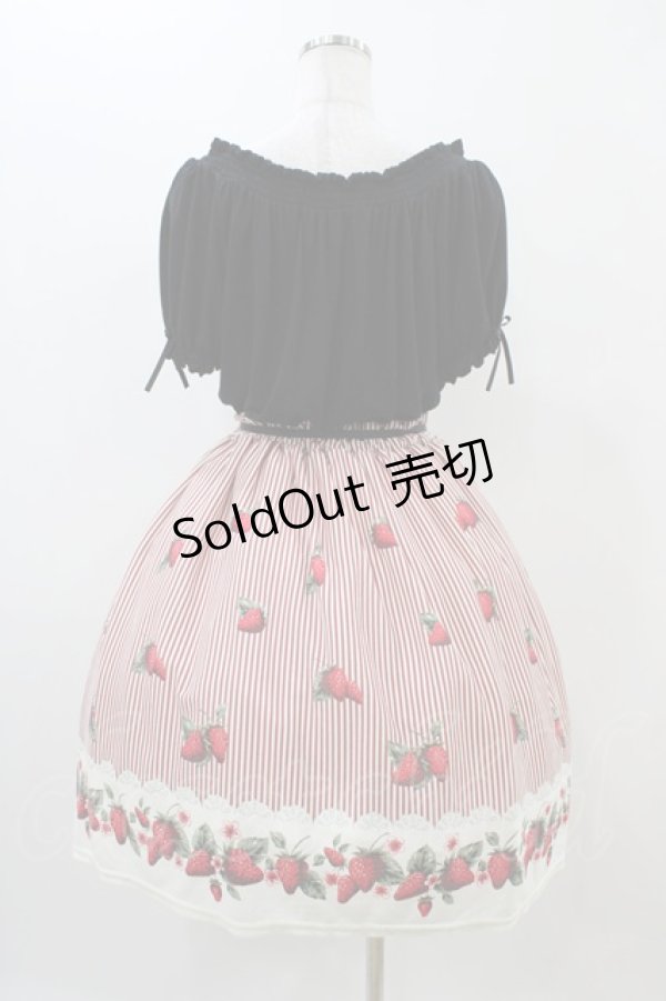 画像2: Ank Rouge / いちごストライプカットワンピース M ブラック H-25-11-14-041-CA-OP-NS-ZH (2)