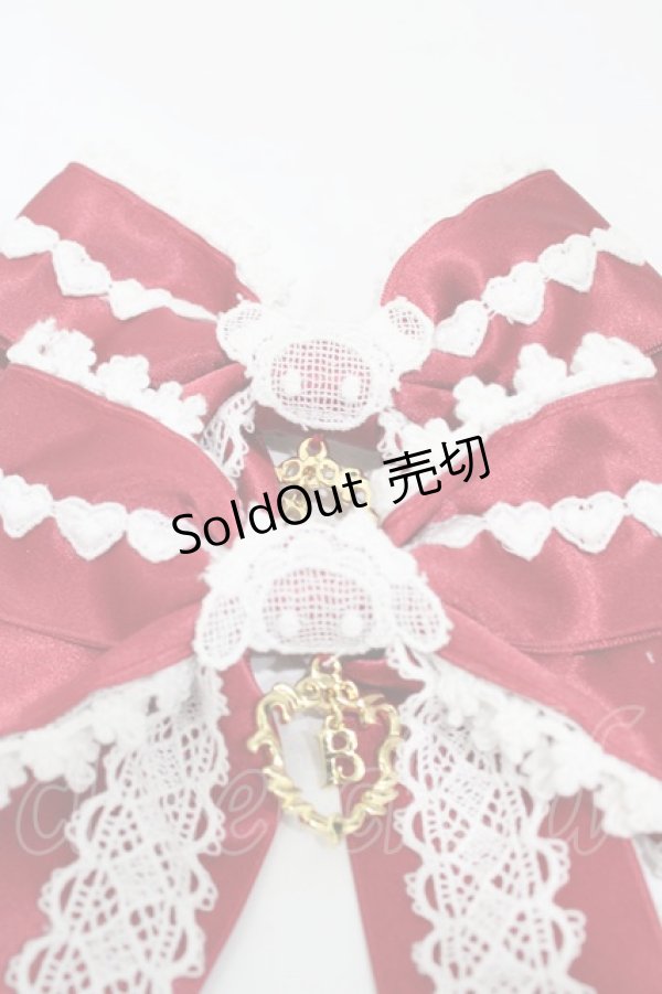 画像3: BABY,THE STARS SHINE BRIGHT / Sweet Heartくみゃちゃんリボンクリップ  エンジ H-25-11-14-005-BA-AC-NS-ZH (3)