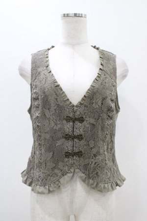 画像: axes femme / ビットデザインレースベスト M カーキ H-25-11-14-048-AX-TO-NS-ZH