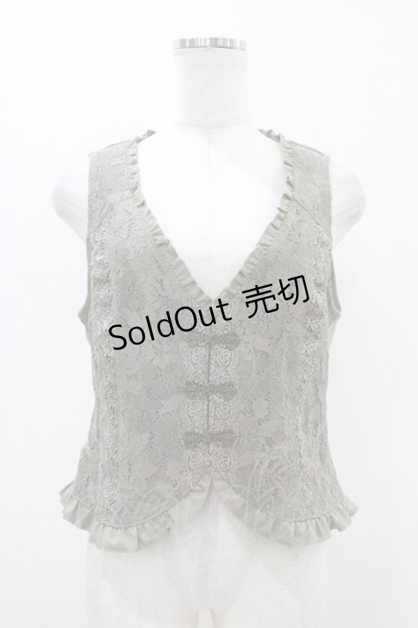 画像1: axes femme / ビットデザインレースベスト M カーキ H-25-11-14-048-AX-TO-NS-ZH (1)