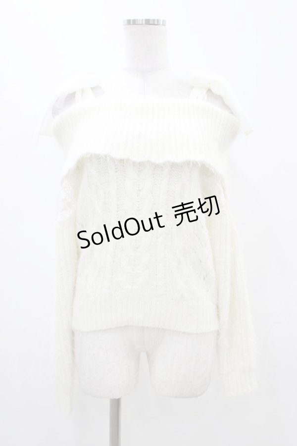 画像1: LIZ LISA / 肩リボンオフショルニット Free オフ H-25-11-14-050-LO-TO-NS-ZH (1)