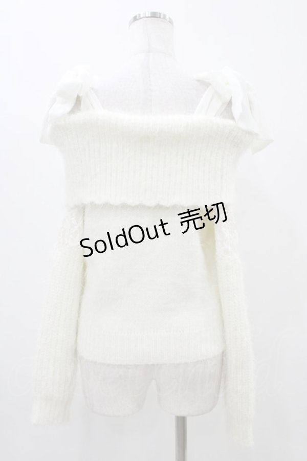 画像2: LIZ LISA / 肩リボンオフショルニット Free オフ H-25-11-14-050-LO-TO-NS-ZH (2)