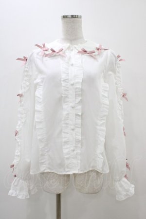 画像: Chalmiere / フリルブラウス M オフ/ピンク H-25-11-14-052-0-BL-NS-ZH